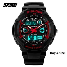 SKMEI 1060 Small Size Clock Men Digital Sport Watch PU Strap Waterproof EL Light Dual Time Display Chronograph Casual Wristwatch