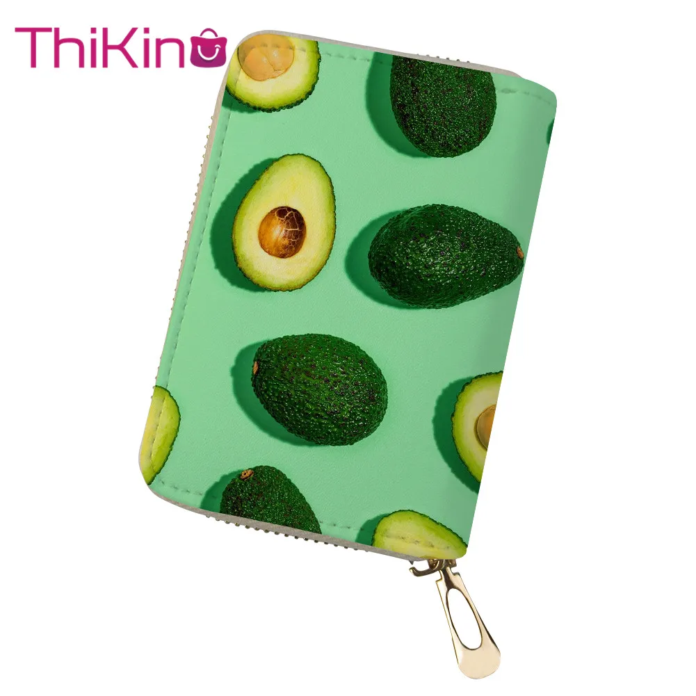 

Thikin Fresh Avocado Card Holder for Girls Teen Mini Card Bag Cool Summer Card Protector Students Card package Baby Storage Bags