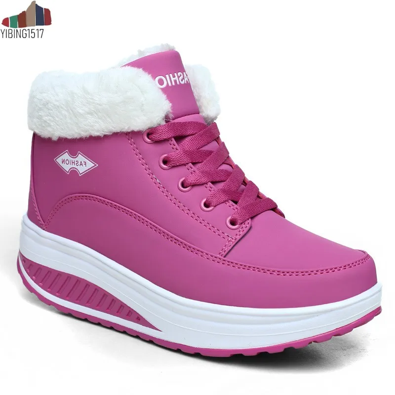 

Autumn Winter 2018 Woman Boots Women Shoes Ladies Thick Fur Ankle Boots Women High Heel Platform Rubber Shoes Snow Boots