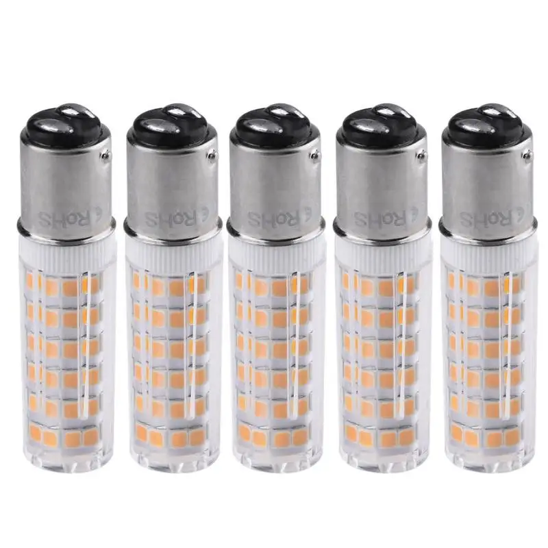 

5pcs AC120/230V BA15D 2835 SMD 76LED 5W 85Ra Ceramic Corn Light Lamp Bulbs Home Cabinet Closet Energy Saving Security