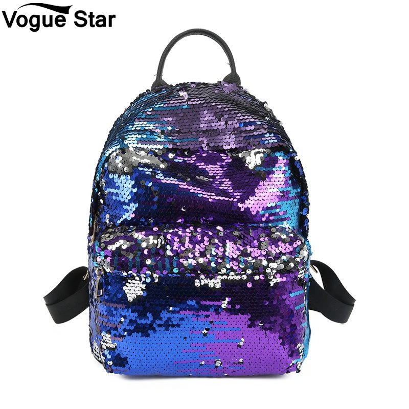 con lentejuelas para mujer, morral escolar negro de marca moda, de PU, bolsos de hombro de viaje para chicas grandes, M39| Mochilas| - AliExpress