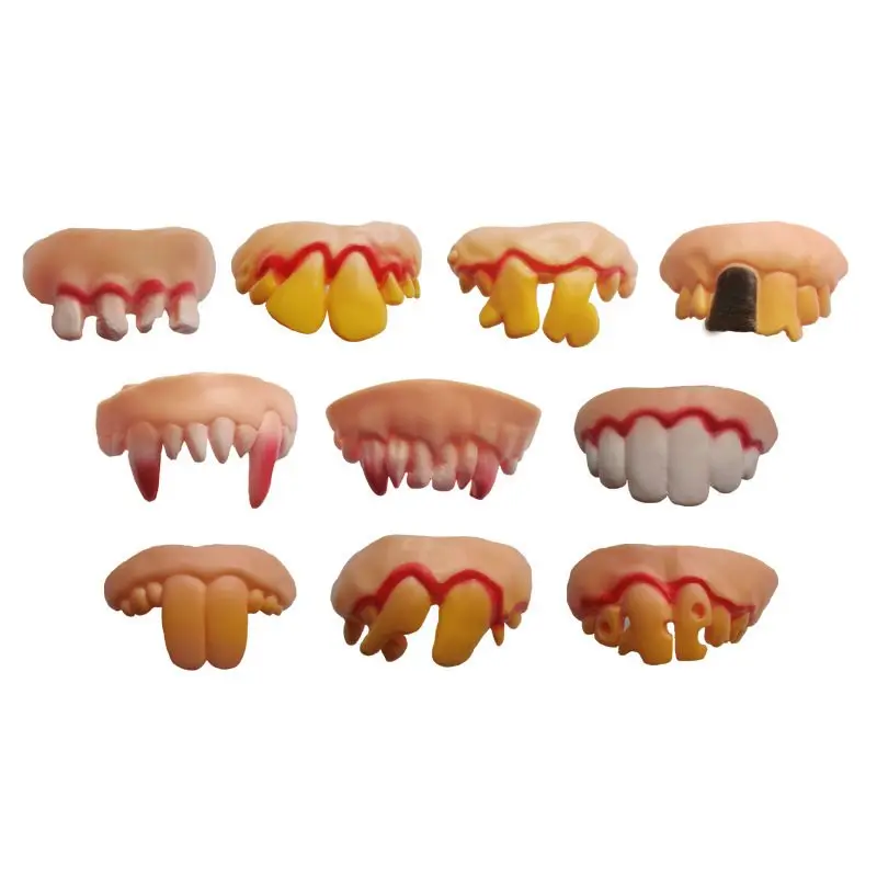 

9 Style Jocularity Tricks Property Game Toy Gags & Practical Jokes Halloween Ugly Denture False Rotten Teeth Model Prank Scare