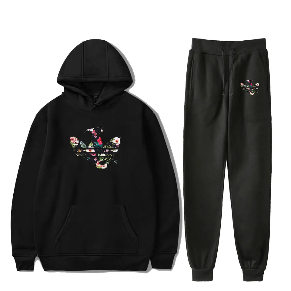 

2019 New Style of Dracarys printing Hooded Hoodies Sweatshirts+Recreational style Sweatpants Sport Suit Men's and Women's Sets