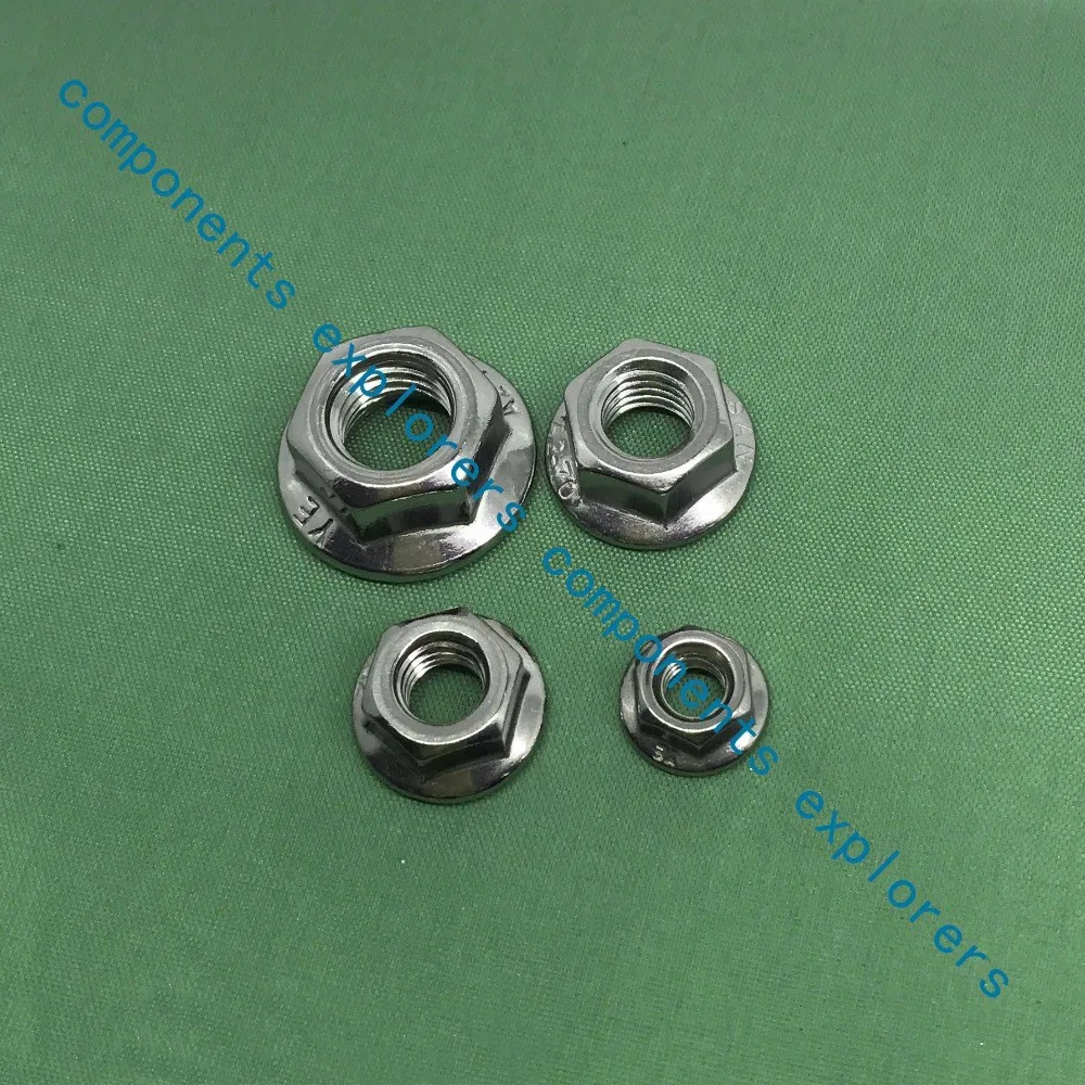 

Stainless steel flange nuts ,M8 and M10, Anti skid tooth nuts,50pcs/lot.