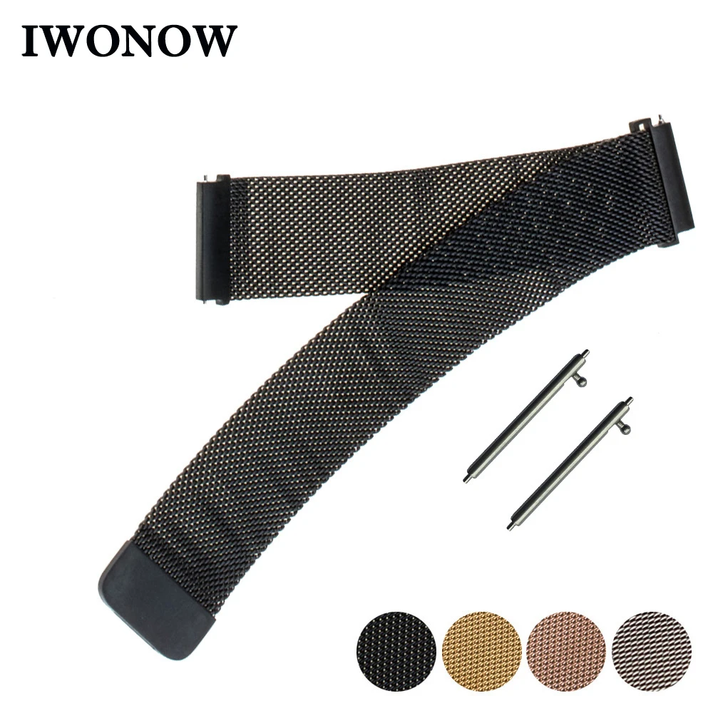 

Milanese Stainless Steel Watch Band 16mm for Moto 360 2 42mm Huawei Talkband B3 Women's Magnetic Buckle Strap Wrist Bracelet