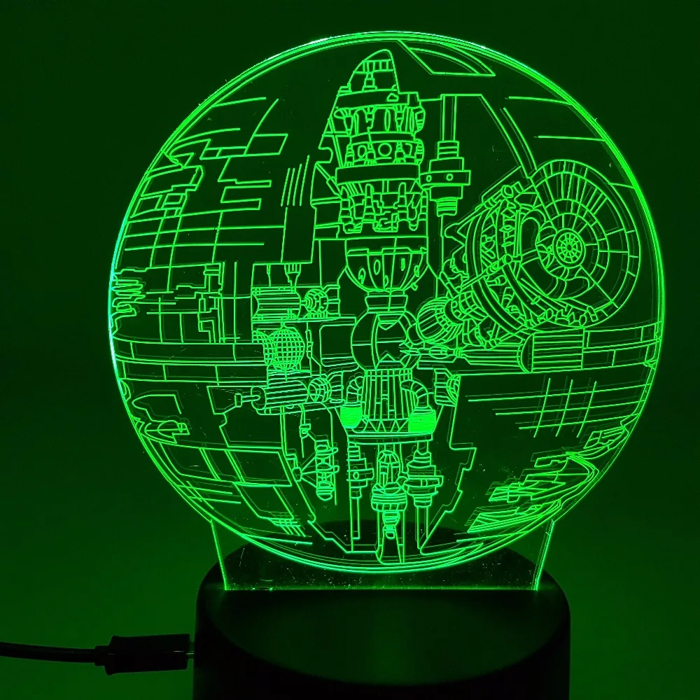 Star Wars Death Star Action Figure Night Lights 7 Colors Changing 3D Novelty LED Lamp Death Star Model Toy Star Wars Death Star Action Figure Night Lights 7 Colors Changing 3D Novelty LED Lamp Death Star Model Toy