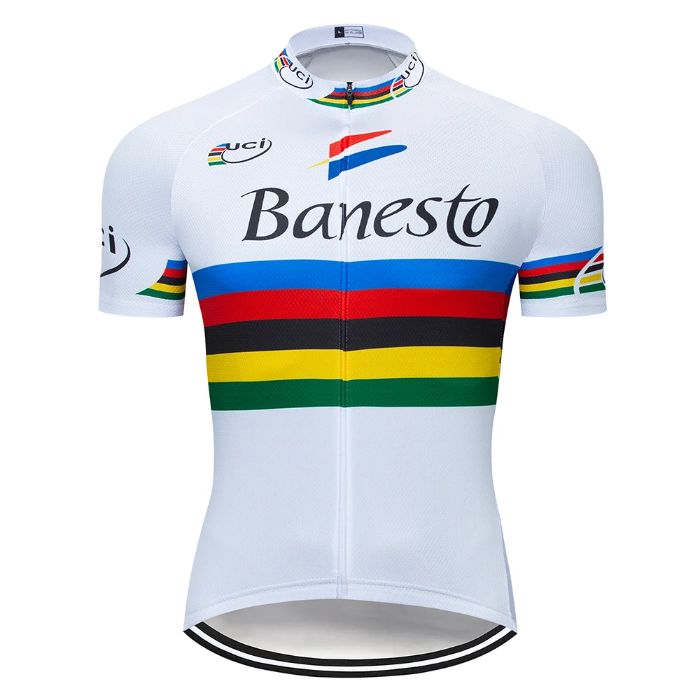 

Banesto 2018 Cycling Jersey UCI Blue V quality Team Pro Cycling Jersey Ropa Ciclismo mtb Bicycle Cycling