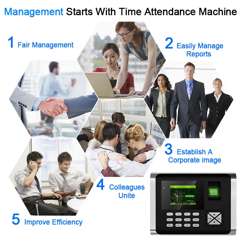 Eseye Biometric Time Attendance System TCPIP Fingerprint RFID Access Control System Reader Time Clock Employee Office Machine