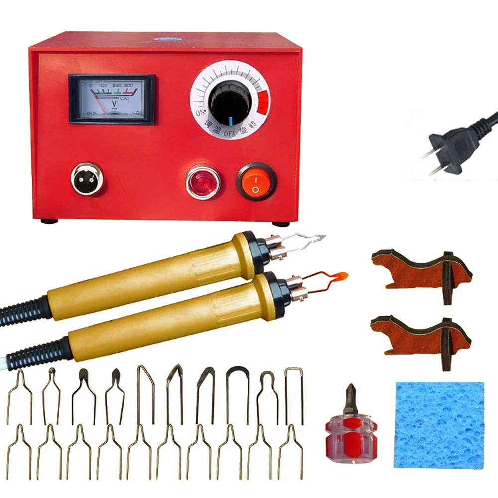 

25W Adjustable Temperature Wood Burning Machine Set Electric Soldering Iron Pyrography Pen Kit Handle Wood Crafts Burning Tools
