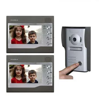 

ZHUDELE New Arrival Top Quality Home Security 7" Video Door Phone Intercom Doorbell 700TVL IR Camera with Waterproof Cover 1V2