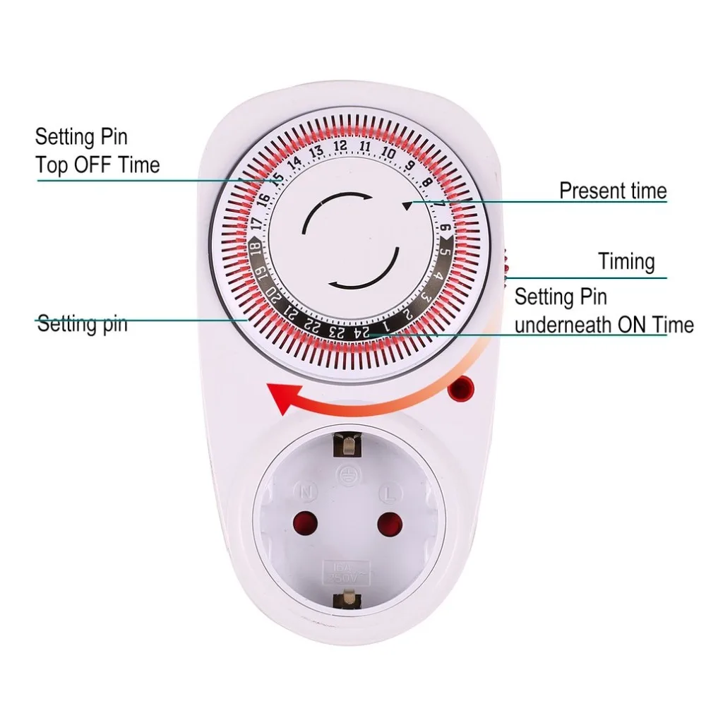 24 часа в сутки плагин механические Заземленный программируемый таймер Выключатель Smart комплекса предпусковых операций розетка с выключателем комнатный видеопроигрыватель с автоматическим Мощность off