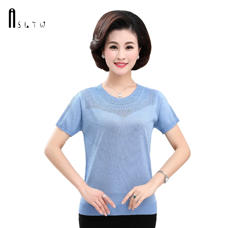 

ASLTW High Quality Female T-shirt Summer New Short Sleeve T-shirts For Women O Neck Tshirt Plus Size Thin Female Shirt