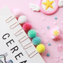 24 шт. Нечеткие Бал Стиль закладки для чтения книг ярких цветов аксессуары клип канцелярские подарок канцелярия; школьные принадлежности FB108