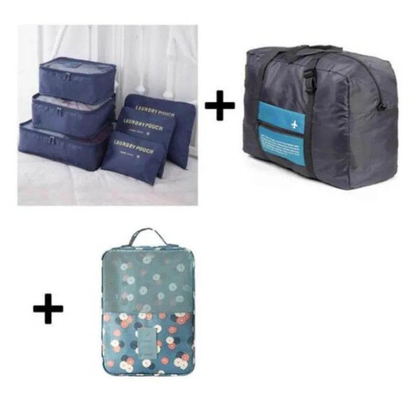 6 шт./компл. плюс дорожные сумочки дорожные сумки пакет для мужчин и женщин багажные дорожные сумки Упаковка Кубики Органайзер складная сумка сумки