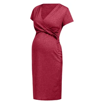 

Women Dress Maternity Short Sleeve Nursing Baby Clothes Dresses Maternity Breastfeeding Nightdress Pregnancy Dress