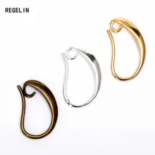 REGELIN gancho de hilos para pendientes Chapado en plata/oro Vintage para mujeres 10 unids/lote pendiente para accesorios de joyería DIY 13*19mm al por mayor