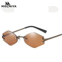 Модные женские туфли солнцезащитные очки molniyay Для Мужчин оправы солнцезащитных очков винтажная, брендовая, дизайнерская многоугольные очки UV400 желтого цвета