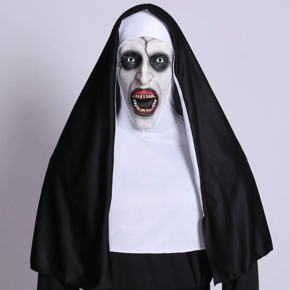 Маска для косплея Нун ужас с костюмом латексные маски Valak Virgin взрослых роскошная