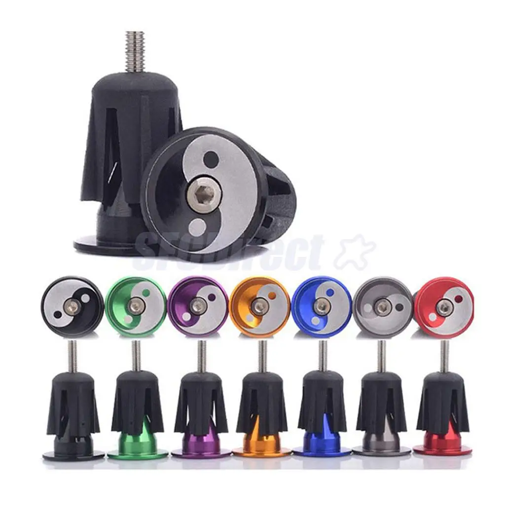 1 Pair Aluminum Alloy Bike Handlebar End Plugs Mountain Road Bicycle Cycling Handle Bar Grips Caps Stoppers 