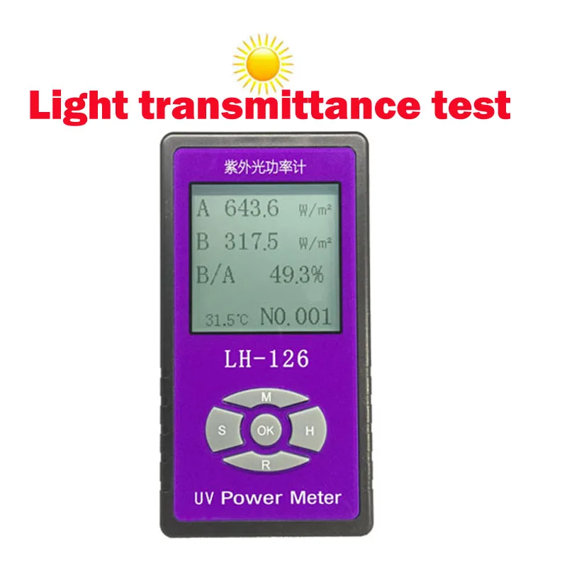 

UV power Meter detector Barrier rate tester Solar Films UV Light transmittance test, Chinese and English interface option