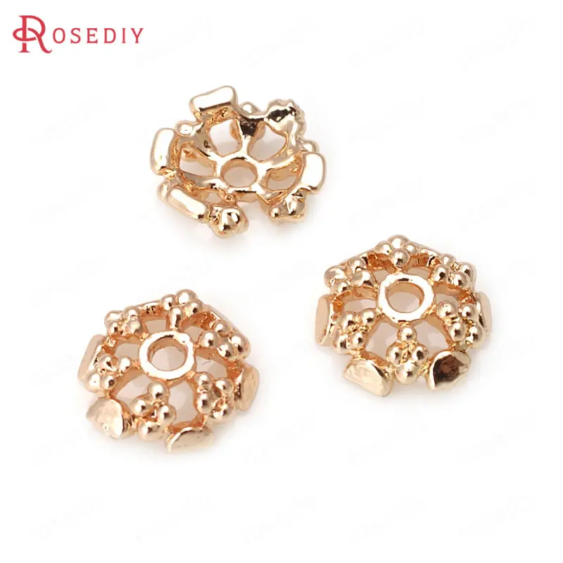 

(31892)20PCS 7.5MM 24K Champagne Gold Color Plated Brass Beads Caps High Quality Diy Jewelry Findings Accessories wholesale