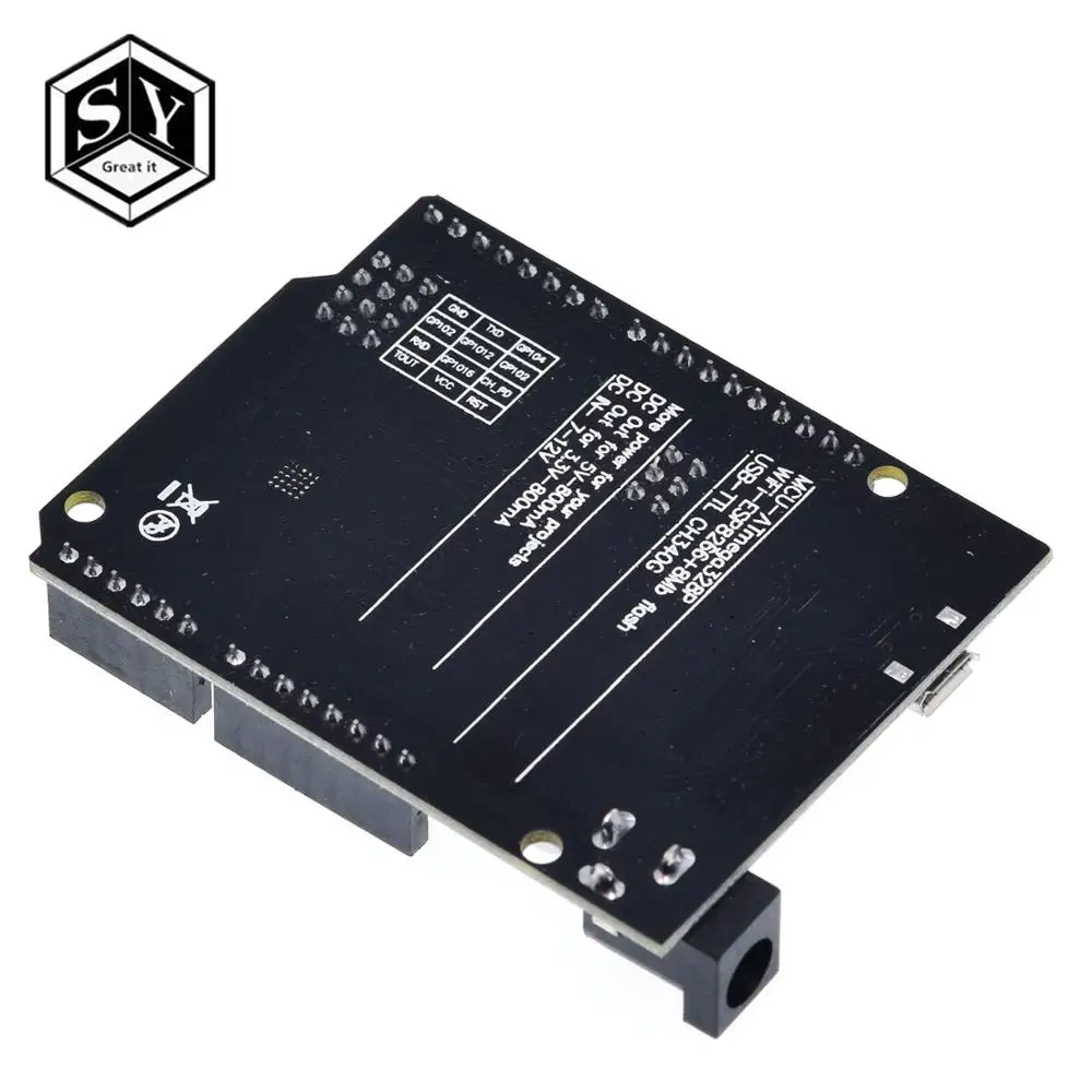 Great IT UNO + WiFi R3 ATmega328P ESP8266 (32 Мб памяти) Φ CH340G для Arduino Uno NodeMCU WeMos новое
