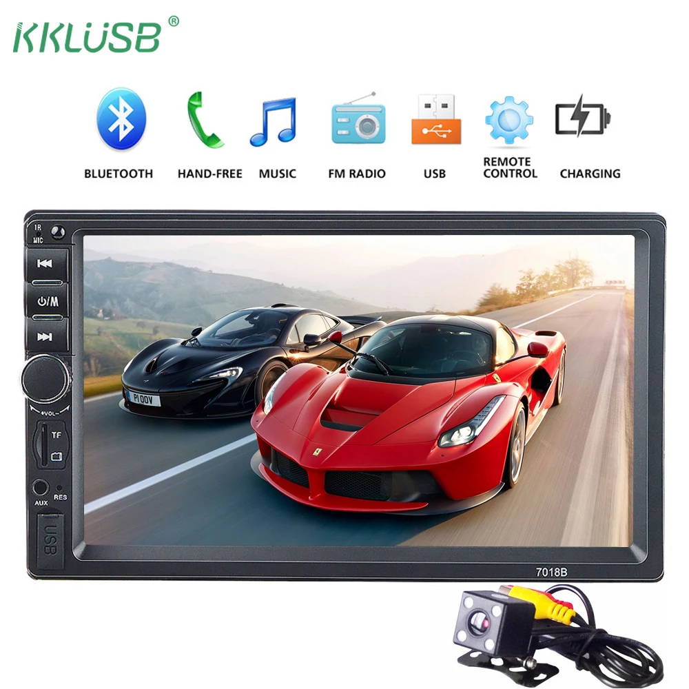 

7018B autoradio 2 Din General Car Models 7'' inch LCD Touch Screen Car Radio stereo Bluetooth Car Audio for Rear View Camera