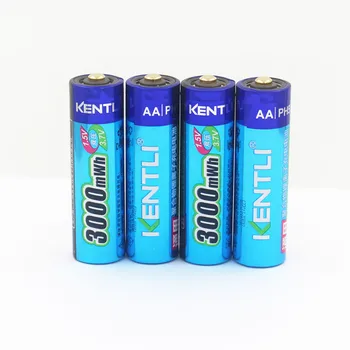 

Free shipping 4pcs/lot KENTLI 1.5V 3000mWh AA rechargeable Lithium polymer battery