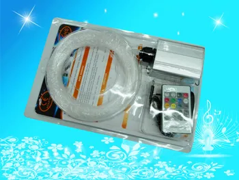 

5W RGB LED light engine+ 150pcs 0.75mm 2M long end glow PMMA optical fiber kit+20key RF remote