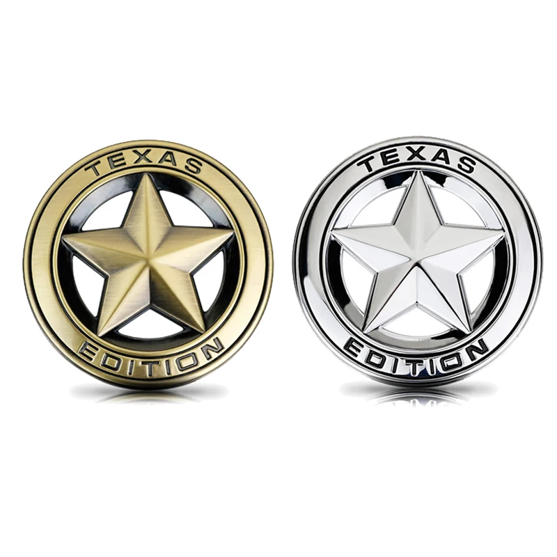 Star Metal Diameter 3 TEXAS EDITION Matt Black 3D Logo Decal Emblem