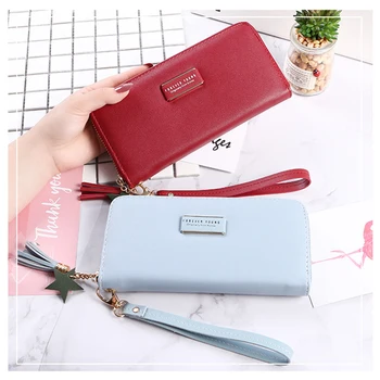 

2019 new female purse card holder PU leather big wallet womens long zipper wallets money coin bag casual Bolsa Feminina
