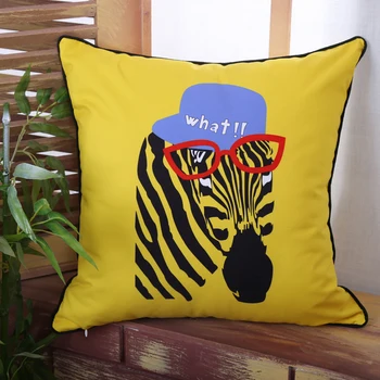 

Original home cushion cartoon colorful printed sleeping hold throw pillow flax office car home decorative pillow neck roll