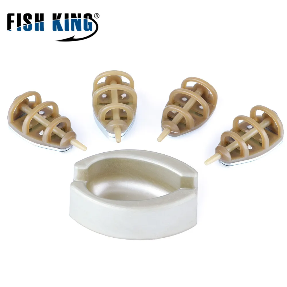 FISH KING 4PCS/LOT Plan A 15G-45G Plan B 35G-65G Feeder Bait Cage Carp Fishing Accessory Fishing Lure for Carp Feeder