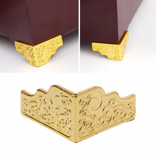 20 sztuk złota pudełko z biżuterią przypadku drewna dekoracyjne stopy nogi ochraniacz narożny meble tanie tanio OOTDTY NONE Maszyny do obróbki drewna CN (pochodzenie) Narożnych uchwytów Corner Protectors