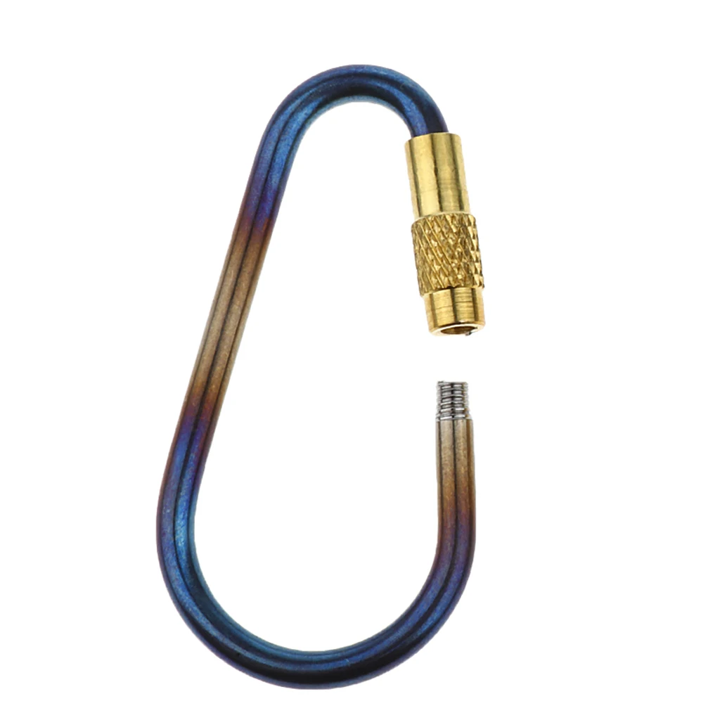 

Outdoor Camping Mini Screw Locking Titanium Carabiner Keychain Clip Hook