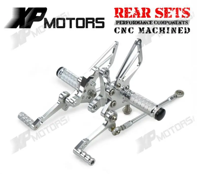 

New Arrived Silver Adjustable Foot Pegs CNC Billet Racing Rear Sets For Ducati 848 EVO 2011 2012 2013
