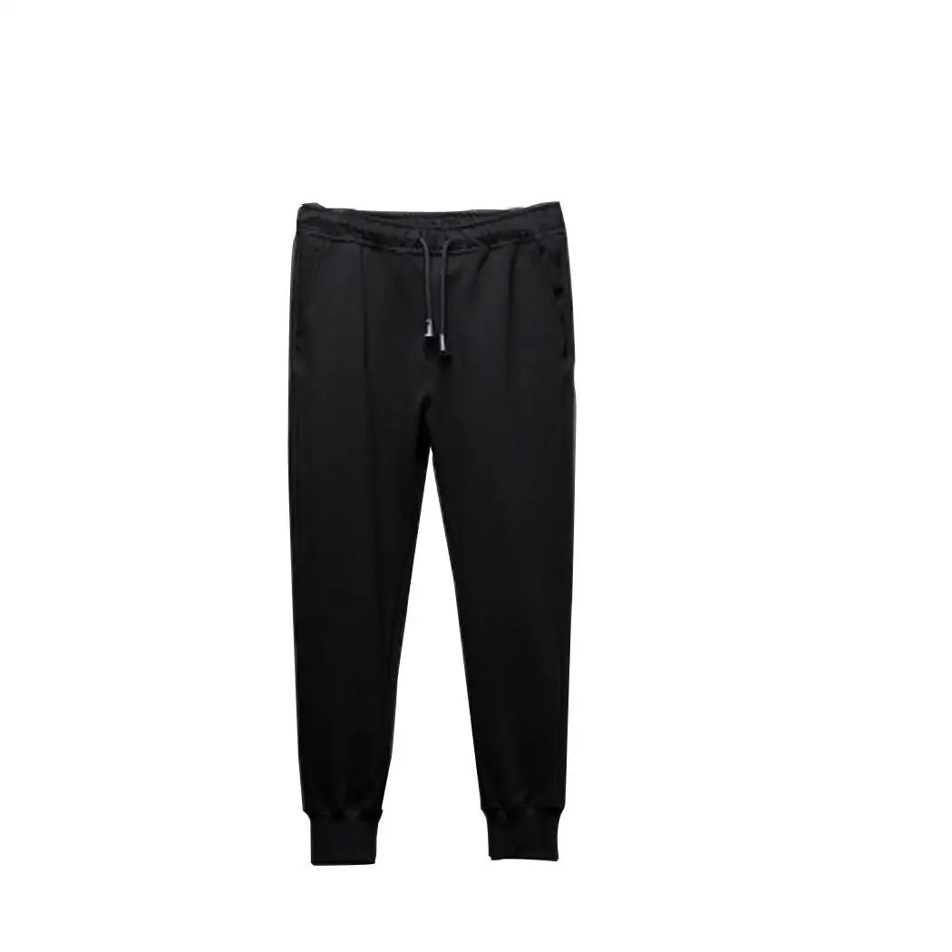 

Men Casual Drawstring Elastic Waist Solid Pencil Drawstring, Pocket Middle Full Length Pants Black