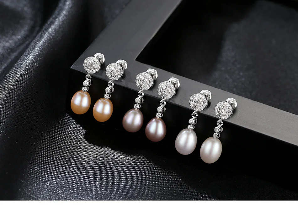 

Natural Freshwater Pearl S925 Sterling Silver Fashion Earrings RG07