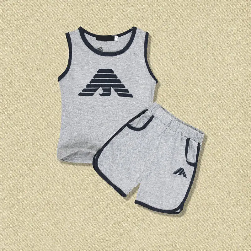 

Hot 2016 Summer Cotton Brand Baby Boys Clothing Set Children Clothing Tracksuit Vest t shirt+shorts 2pcs Kids Boy Clothes Sets