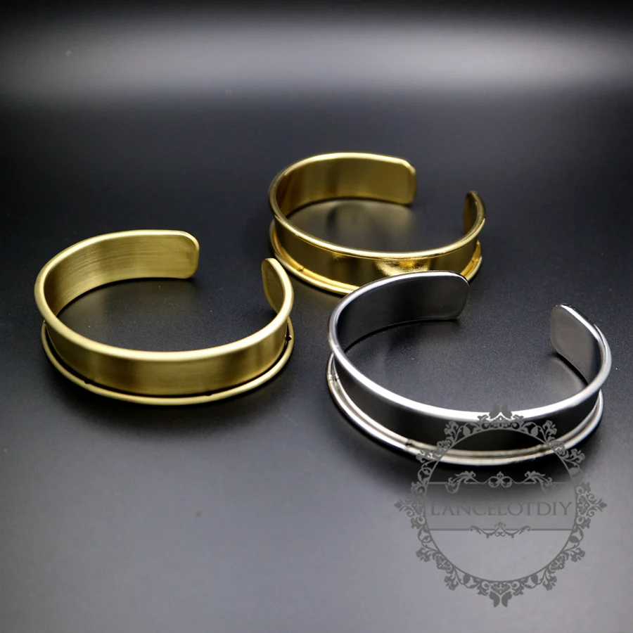 

11mm width bezel,60mm diameter silver,gold,bronze color vintage style brass bangle adjustable bracelet DIY supplies 1900163