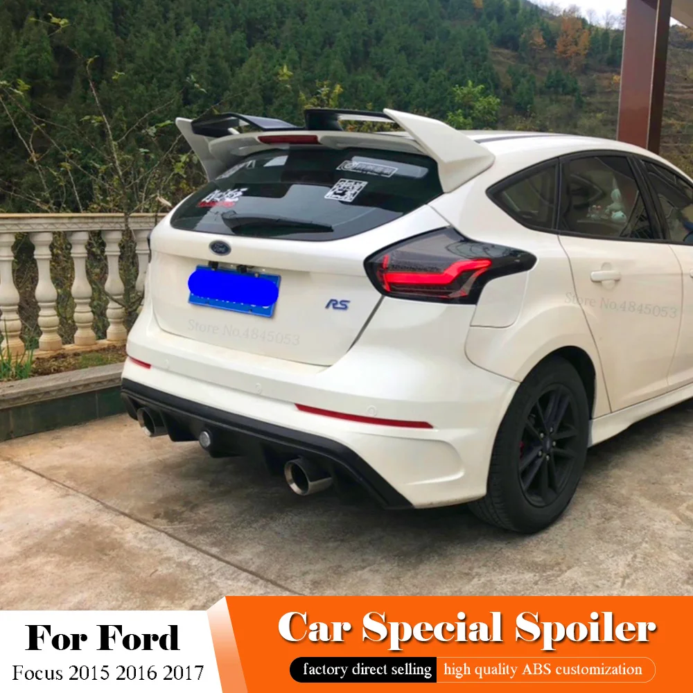 AITWATT для Ford Focus спойлер 2015 2016 2017 ABS Материал Неокрашенный задний багажник крыло