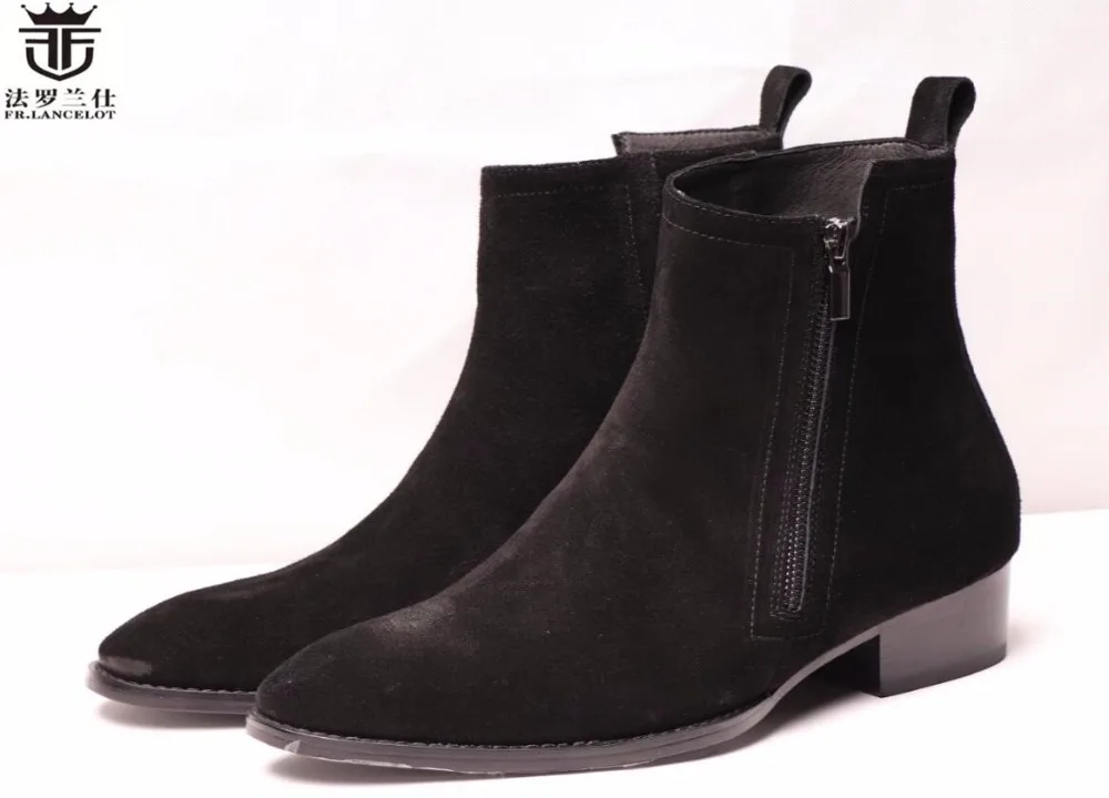 FR. Lancelote Botines de cuero color negro para hombre, botas Chelsea de  tendencia juvenil, estilo simple, a la moda, novedad de Europa|europe  fashion|europe styleboots fashion - AliExpress