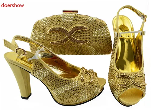 

doershow Italian Shoes with Matching Bags Shoes and Bag Set African Sets 2018 African Women Italian Shoes and Bag Set SJZS1-6
