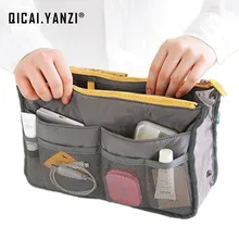2017 Women Makeup Organizer Bag Handbag Purse Large liner Travel Insert Lady Casual Cosmetic Bag Travelling