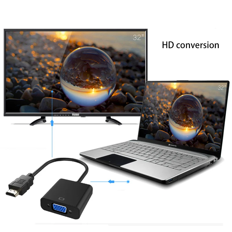 Адаптер конвертер с концентратором на VGA 1080 P цифровой и аналоговый аудио видео