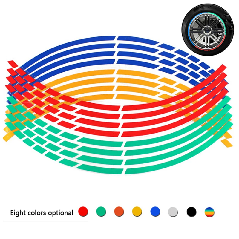 Цвета варианты 16 полосы наклейка для колес светоотражающий обод полосой ленты велосипед мотоцикл Стикеры s аксессуар Лидер продаж