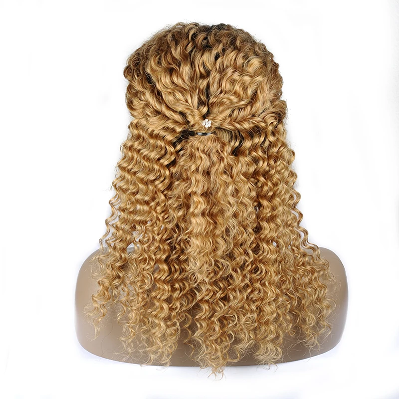 1B 27 Deep Wave Honey Blonde Lace Front Wig Peruvian Lace Front Ombre Human Hair Wig Black Women Thick Remy Hair 150 Density Wig (10)