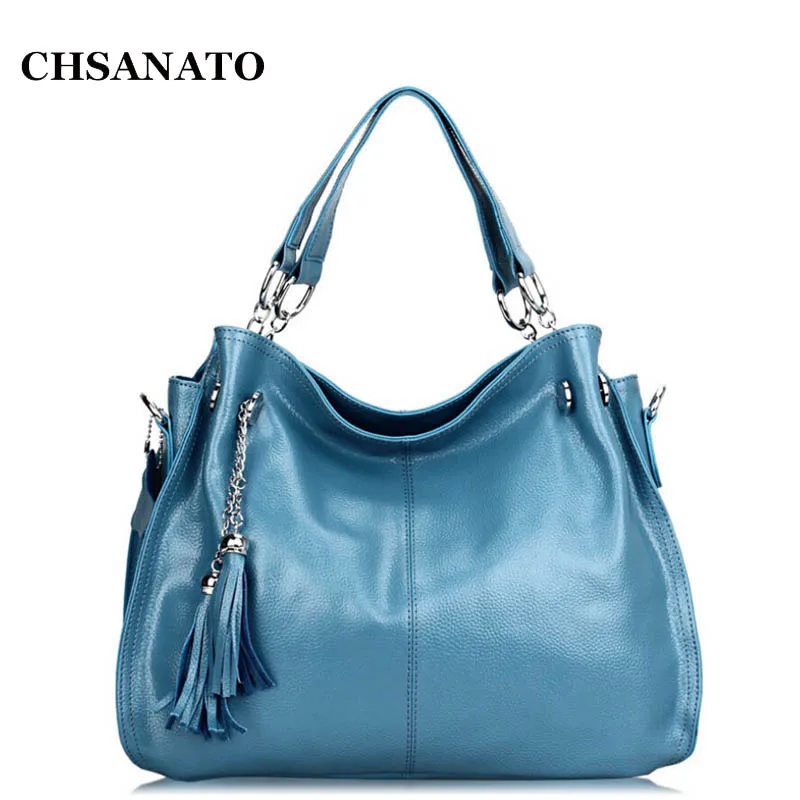  Brand New 2017 Women Bag Tassel Bags Genuine Leather Soft Tote Large Capacity Bags Female Lady Feminine 