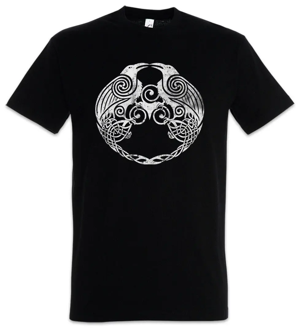 HUGIN И MUNIN II ФУТБОЛКИ Odhin Odin Ravens Немецкий Бог Walhalla Тор Футболки Лето Новинка