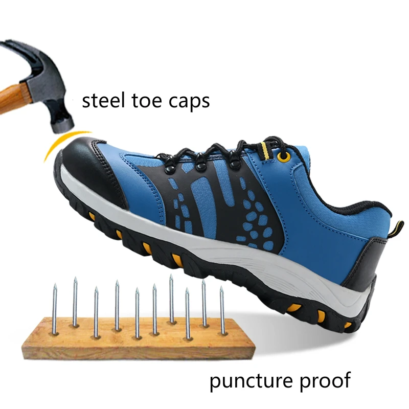 Большие размеры Мужская мода стальной носок, Закрытая рабочая обувь проколов сайт рабочие ботильоны натуральная кожа Защитный